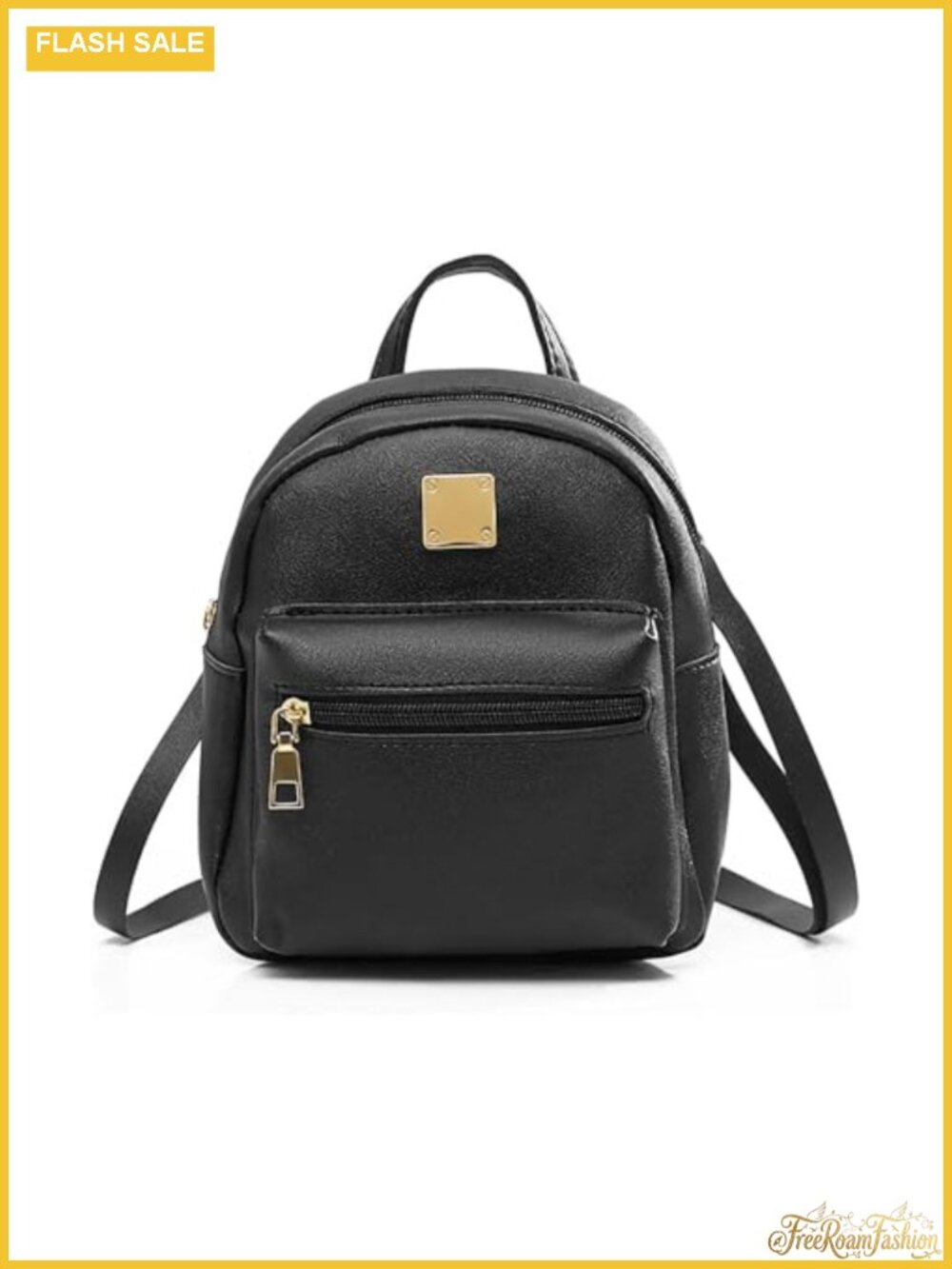 Women's Small Faux Leather Backpack Purse, Adjustable Strap, 2 Pockets, Travel